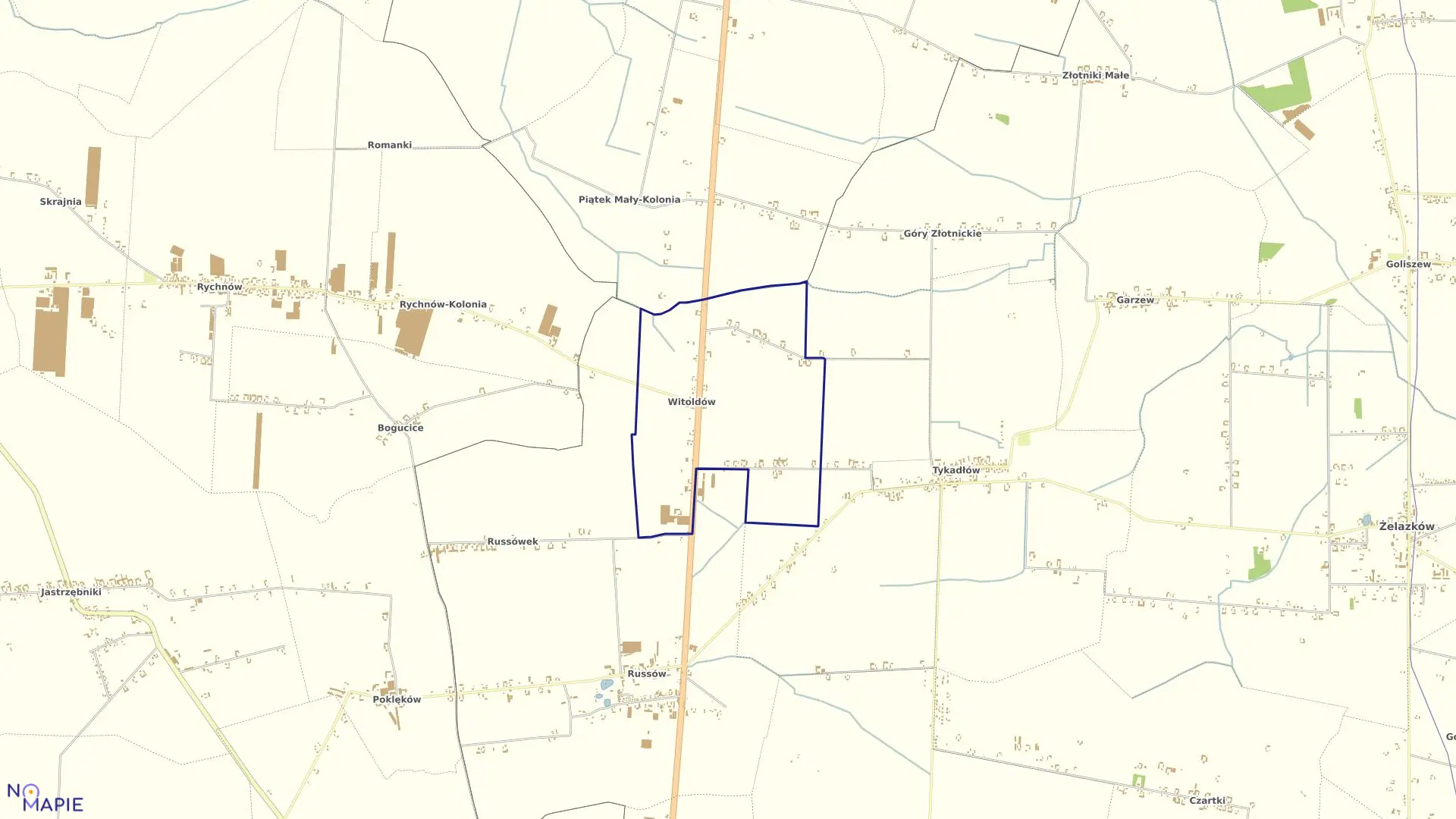 Mapa obrębu ANIELIN w gminie Żelazków